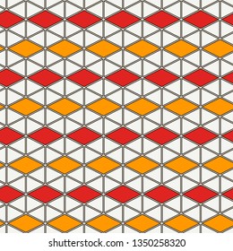 Contemporary geometric pattern. Repeated diamond, lines ornament. Modern geo abstract background. Linear seamless surface design. Minimalist wallpaper. Grid digital paper, textile print. Vector.