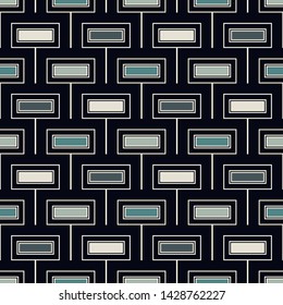 Contemporary geometric  pattern. Repeated polygons, rectangles motif. Simple ornament. Modern abstract background. Seamless surface design. Geo wallpaper. Digital paper, textile print. Vector art