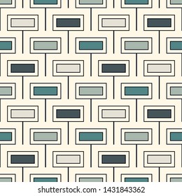 Contemporary geometric  pattern. Repeated polygons, rectangles motif. Simple ornament. Modern abstract background. Seamless surface design. Geo wallpaper. Digital paper, textile print. Vector art