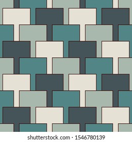 Contemporary geometric  pattern. Repeated polygons, rectangles motif. Simple ornament. Modern abstract background. Seamless surface design. Geo wallpaper. Digital paper, textile print. Vector art