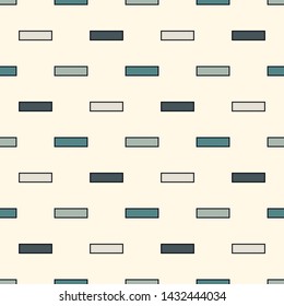 Contemporary geometric  pattern. Repeated rectangles motif. Simple minimalist ornament. Modern abstract background. Seamless surface design. Geo wallpaper. Digital paper, textile print. Vector art