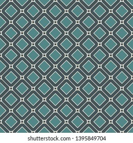 Contemporary geometric pattern. Repeated squares, diamonds motif. Simple ornament. Modern abstract background. Seamless surface design. Geo wallpaper. Digital paper, textile print. Vector art