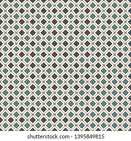 Contemporary geometric pattern. Repeated squares, diamonds motif. Simple ornament. Modern abstract background. Seamless surface design. Geo wallpaper. Digital paper, textile print. Vector art