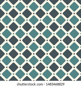 Contemporary geometric pattern. Repeated squares, diamonds motif. Simple ornament. Modern abstract background. Seamless surface design. Geo wallpaper. Digital paper, textile print. Vector art