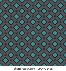 Contemporary geometric pattern. Repeated squares, diamonds motif. Simple ornament. Modern abstract background. Seamless surface design. Geo wallpaper. Digital paper, textile print. Vector art