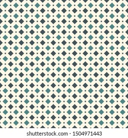 Contemporary geometric pattern. Repeated squares, diamonds motif. Simple ornament. Modern abstract background. Seamless surface design. Geo wallpaper. Digital paper, textile print. Vector art