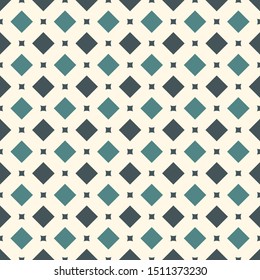 Contemporary geometric pattern. Repeated squares, diamonds motif. Simple ornament. Modern abstract background. Seamless surface design. Geo wallpaper. Digital paper, textile print. Vector art