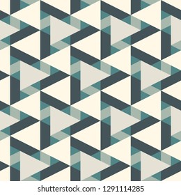 Contemporary geometric pattern. Repeated triangles motif. Modern geo abstract background. Seamless surface design. Ornamental wallpaper. Digital paper, textile print. Vector illustration