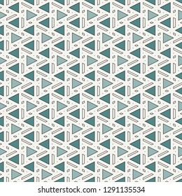 Contemporary geometric pattern. Repeated triangles motif. Modern geo abstract background. Seamless surface design. Ornamental wallpaper. Digital paper, textile print. Vector illustration