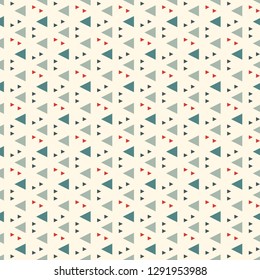 Contemporary geometric pattern. Repeated triangles ornament. Modern geo abstract background. Seamless surface design. Minimalist wallpaper. Simple digital paper, textile print. Vector illustration