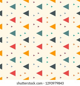 Contemporary geometric pattern. Repeated triangles ornament. Modern geo abstract background. Seamless surface design. Minimalist wallpaper. Simple digital paper, textile print. Vector illustration