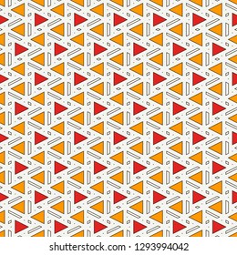 Contemporary geometric pattern. Repeated triangles motif. Modern geo abstract background. Seamless surface design. Ornamental wallpaper. Digital paper, textile print. Vector illustration