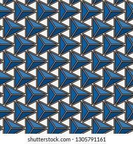 Contemporary geometric pattern. Repeated triangles motif. Seamless surface design. Modern geo abstract background. Minimalist wallpaper. Simple ornamental digital paper, textile print. Vector art