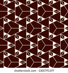 Contemporary geometric pattern. Repeated triangles motif. Seamless surface design. Modern geo abstract background. Minimalist wallpaper. Simple ornamental digital paper, textile print. Vector art
