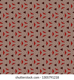 Contemporary geometric pattern. Repeated triangles, lines. Art deco style ornament. Modern geo abstract background. Linear seamless surface design. Grid digital paper, textile print. Vector wallpaper