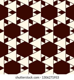 Contemporary geometric pattern. Repeated triangles motif. Seamless surface design. Modern geo abstract background. Minimalist wallpaper. Simple ornamental digital paper, textile print. Vector art