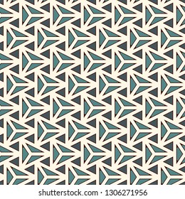 Contemporary geometric pattern. Repeated triangles motif. Seamless surface design. Modern geo abstract background. Minimalist wallpaper. Simple ornamental digital paper, textile print. Vector art