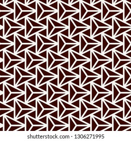 Contemporary geometric pattern. Repeated triangles motif. Seamless surface design. Modern geo abstract background. Minimalist wallpaper. Simple ornamental digital paper, textile print. Vector art