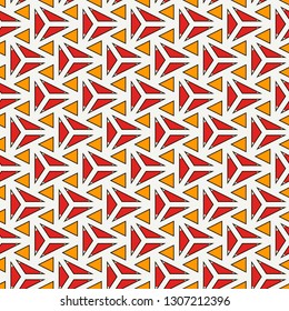 Contemporary geometric pattern. Repeated triangles motif. Seamless surface design. Modern geo abstract background. Minimalist wallpaper. Simple ornamental digital paper, textile print. Vector art