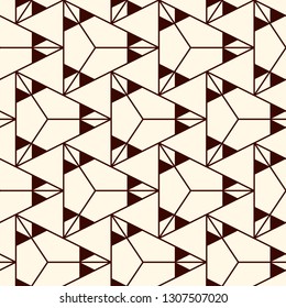 Contemporary geometric pattern. Repeated triangles motif. Seamless surface design. Modern geo abstract background. Minimalist wallpaper. Simple ornamental digital paper, textile print. Vector art