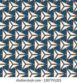 Contemporary geometric pattern. Repeated triangles motif. Seamless surface design. Modern geo abstract background. Minimalist wallpaper. Simple ornamental digital paper, textile print. Vector art