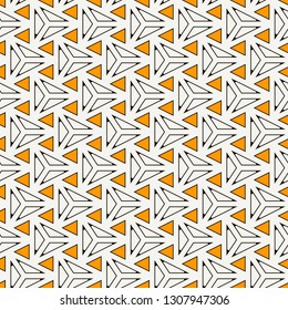 Contemporary geometric pattern. Repeated triangles motif. Seamless surface design. Modern geo abstract background. Minimalist wallpaper. Simple ornamental digital paper, textile print. Vector art