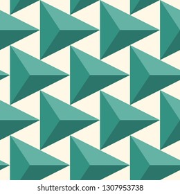 Contemporary geometric pattern. Repeated triangles ornament. Modern abstract background. Seamless surface design. Geo wallpaper. Digital paper, textile print. Vector illustration