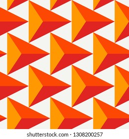 Contemporary geometric pattern. Repeated triangles ornament. Modern abstract background. Seamless surface design. Geo wallpaper. Digital paper, textile print. Vector illustration