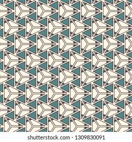 Contemporary geometric pattern. Repeated triangles motif. Seamless surface design. Modern abstract background. Geo ornament wallpaper. Ornamental digital paper, textile print. Vector illustration