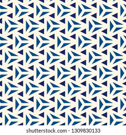 Contemporary geometric pattern. Repeated triangles motif. Seamless surface design. Modern geo abstract background. Minimalist wallpaper. Simple ornamental digital paper, textile print. Vector art