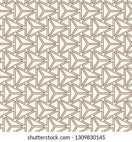 Contemporary geometric pattern. Repeated triangles motif. Seamless surface design. Modern geo abstract background. Minimalist wallpaper. Simple ornamental digital paper, textile print. Vector art