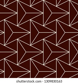 Contemporary geometric pattern. Repeated triangles motif. Seamless surface design. Modern geo abstract background. Minimalist wallpaper. Simple ornamental digital paper, textile print. Vector art
