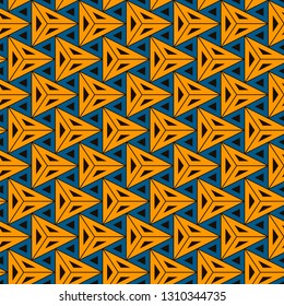 Contemporary geometric pattern. Repeated triangles motif. Seamless surface design. Modern geo abstract background. Minimalist wallpaper. Simple ornamental digital paper, textile print. Vector art