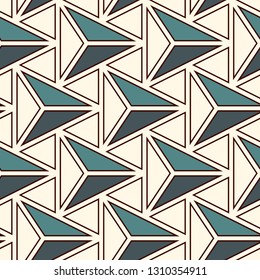 Contemporary geometric pattern. Repeated triangles ornament. Modern abstract background. Seamless surface design. Geo wallpaper. Digital paper, textile print. Vector illustration