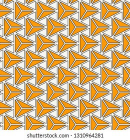 Contemporary geometric pattern. Repeated triangles motif. Seamless surface design. Modern geo abstract background. Minimalist wallpaper. Simple ornamental digital paper, textile print. Vector art