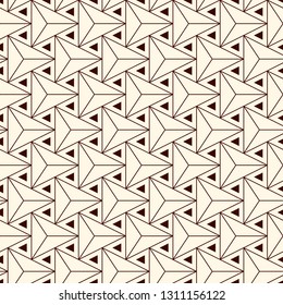 Contemporary geometric pattern. Repeated triangles motif. Seamless surface design. Modern geo abstract background. Minimalist wallpaper. Simple ornamental digital paper, textile print. Vector art