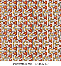 Contemporary geometric pattern. Repeated triangles, lines. Art deco style ornament. Modern geo abstract background. Linear seamless surface design. Grid digital paper, textile print. Vector wallpaper