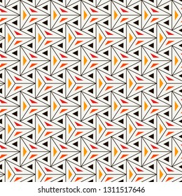 Contemporary geometric pattern. Repeated triangles motif. Seamless surface design. Modern geo abstract background. Minimalist wallpaper. Simple ornamental digital paper, textile print. Vector art