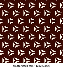 Contemporary geometric pattern. Repeated triangles motif. Seamless surface design. Modern geo abstract background. Minimalist wallpaper. Simple ornamental digital paper, textile print. Vector art