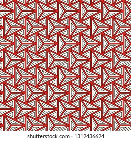 Contemporary geometric pattern. Repeated triangles, lines. Art deco style ornament. Modern geo abstract background. Linear seamless surface design. Grid digital paper, textile print. Vector wallpaper