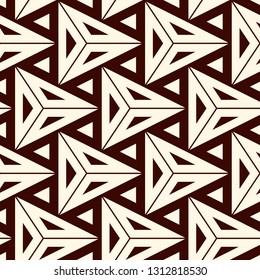 Contemporary geometric pattern. Repeated triangles motif. Seamless surface design. Modern geo abstract background. Minimalist wallpaper. Simple ornamental digital paper, textile print. Vector art