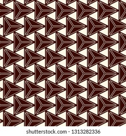 Contemporary geometric pattern. Repeated triangles motif. Seamless surface design. Modern geo abstract background. Minimalist wallpaper. Simple ornamental digital paper, textile print. Vector art