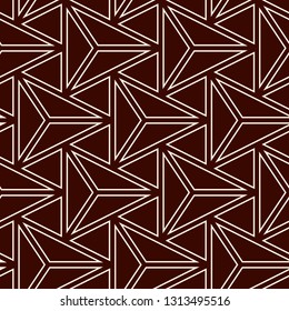 Contemporary geometric pattern. Repeated triangles motif. Seamless surface design. Modern geo abstract background. Minimalist wallpaper. Simple ornamental digital paper, textile print. Vector art