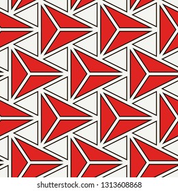 Contemporary geometric pattern. Repeated triangles motif. Seamless surface design. Modern geo abstract background. Minimalist wallpaper. Simple ornamental digital paper, textile print. Vector art