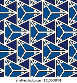 Contemporary geometric pattern. Repeated triangles motif. Seamless surface design. Modern abstract background. Geo ornament wallpaper. Ornamental digital paper, textile print. Vector illustration