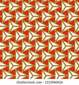 Contemporary geometric pattern. Repeated triangles motif. Seamless surface design. Modern geo abstract background. Minimalist wallpaper. Simple ornamental digital paper, textile print. Vector art
