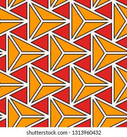 Contemporary geometric pattern. Repeated triangles motif. Seamless surface design. Modern geo abstract background. Minimalist wallpaper. Simple ornamental digital paper, textile print. Vector art