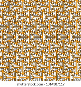 Contemporary geometric pattern. Repeated triangles, lines. Art deco style ornament. Modern geo abstract background. Linear seamless surface design. Grid digital paper, textile print. Vector wallpaper