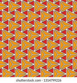 Contemporary geometric pattern. Repeated triangles motif. Seamless surface design. Modern geo abstract background. Minimalist wallpaper. Simple ornamental digital paper, textile print. Vector art