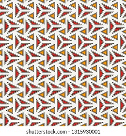 Contemporary geometric pattern. Repeated triangles, lines. Minimalist ornament. Modern geo abstract background. Seamless surface design. Digital paper, textile print. Vector wallpaper